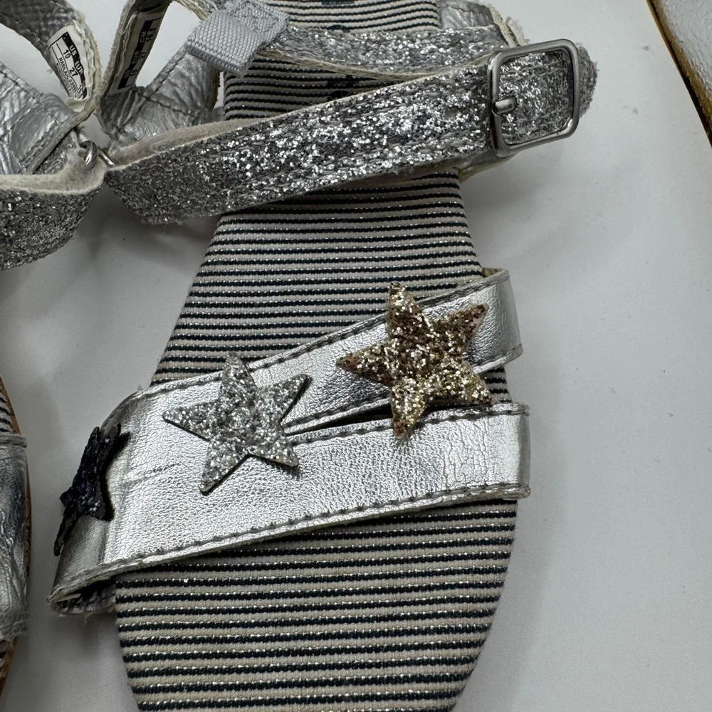 Carter's Toddler Girls Size 10 Silver Starry Formal Kids Sandals